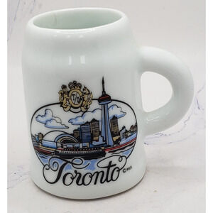 Toronto White and Gold Skyline Mini Cup Mug Toothpick Holder